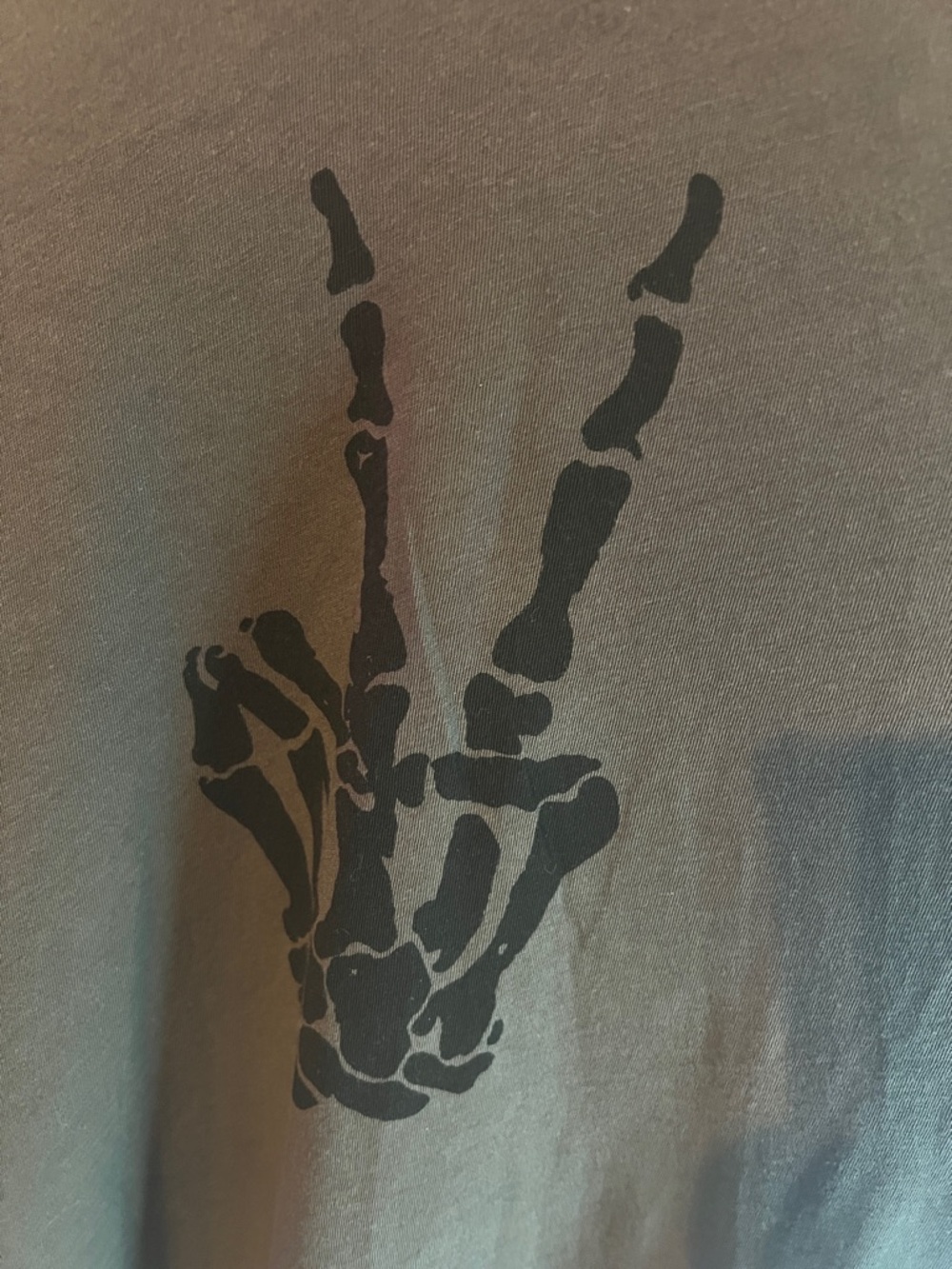 JOHN VARVATOS SKELETON PEACE FINGERS GREY SIZE XXL